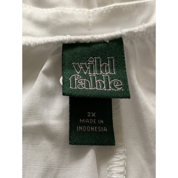 Wild Fable Womens White Sleeveless Cotton Dress With Tie Back & Pleated Skirt 2X - Picture 11 of 12